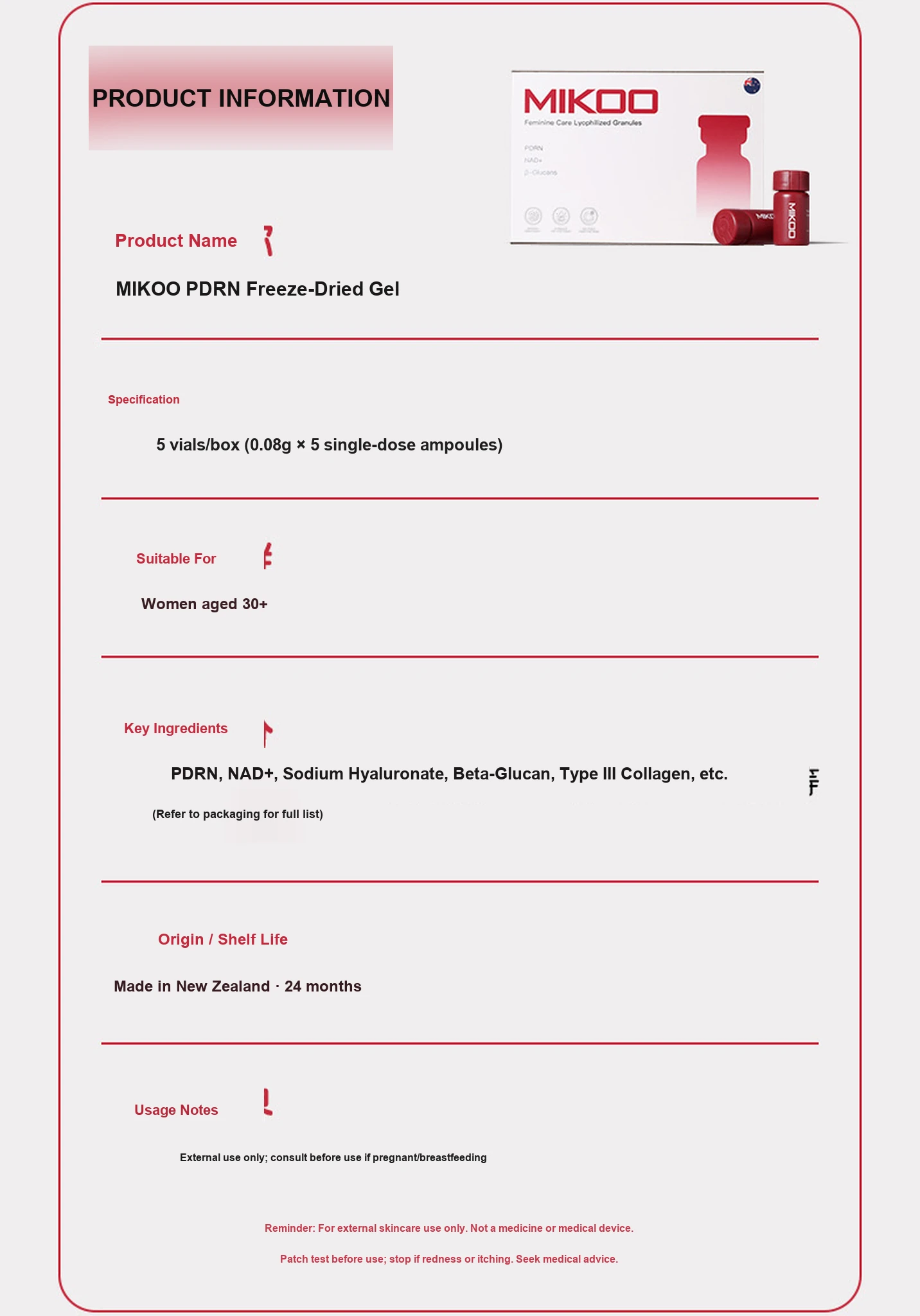 MIKOO product detail